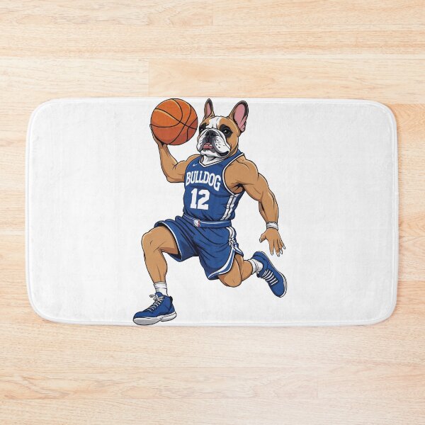 Item preview, The cute French Bulldog in mid-air, executing a slam dunk.  designed and sold by chathai.