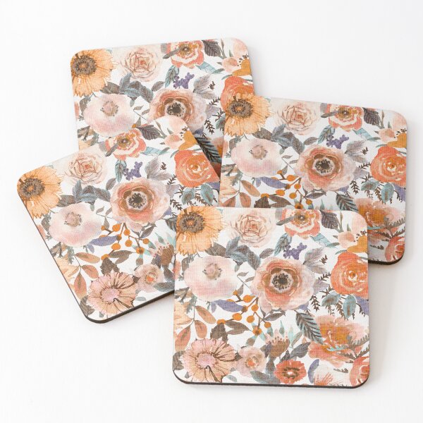 Item preview, Golden rusty BOHO textured Watercolour floral designed and sold by Katarina Roccella.