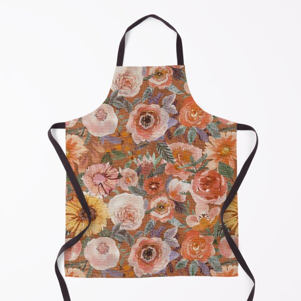 Item preview, Mocha Golden rusty BOHO textured Watercolour floral designed and sold by Katarina Roccella.