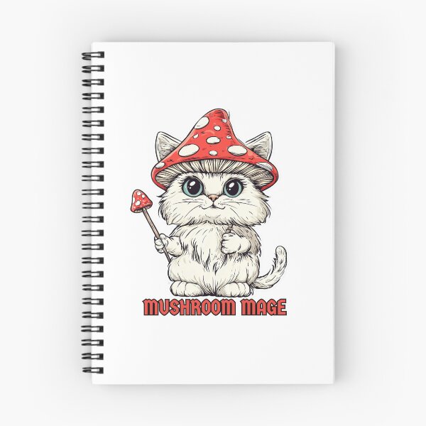 Item preview, Mushroom Mage – Cute Wizard Cat with Toadstool Hat & Magic Wand designed and sold by RoseoftheWild.