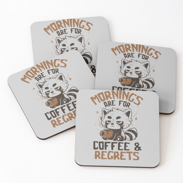 Item preview, Mornings Are For Coffee and Regrets Funny Coffee Cat designed and sold by koalateess.