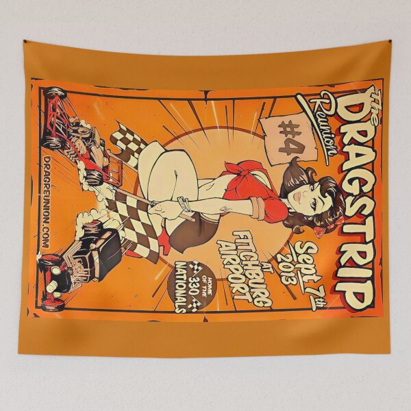 Item preview, Dragstrip Reunion – A Blast from the Past!  vintage style poster designed and sold by BobbyVonClutch.
