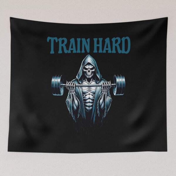 Item preview, Train Hard - the Grim Reaper does strength training designed and sold by ReneMM.