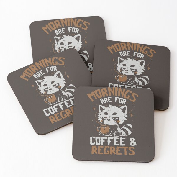 Item preview, Mornings Are For Coffee and Regrets Funny Coffee Cat designed and sold by koalateess.