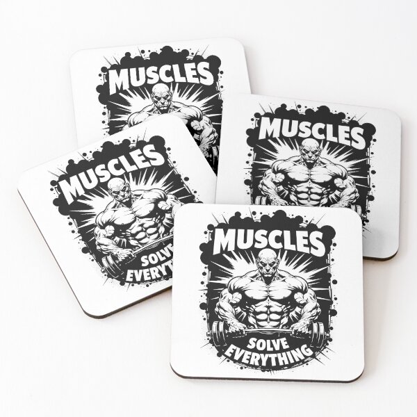 Item preview, MUSCLES SOLVE EVERYTHING designed and sold by FortuneWildCat.