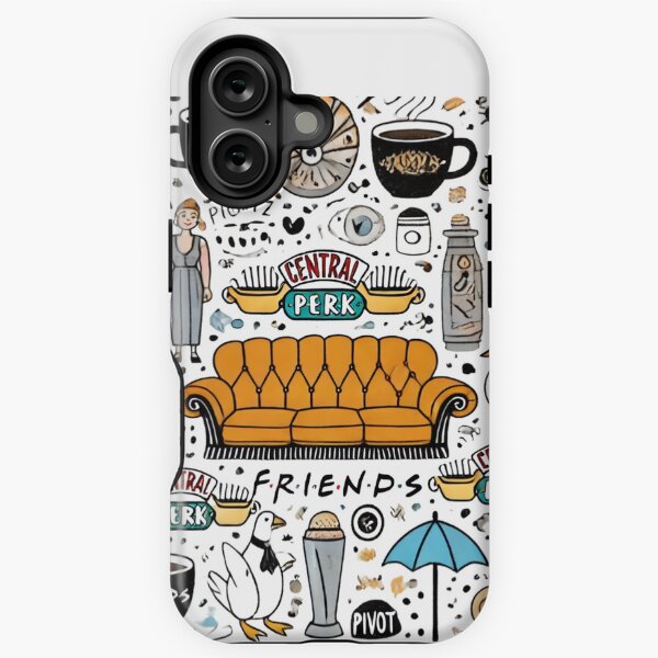 Vista previa del artículo con la obra «Collage de garabatos del programa de televisión Friends: estilo Central Perk», diseñado y vendido por EllsLittleStore.