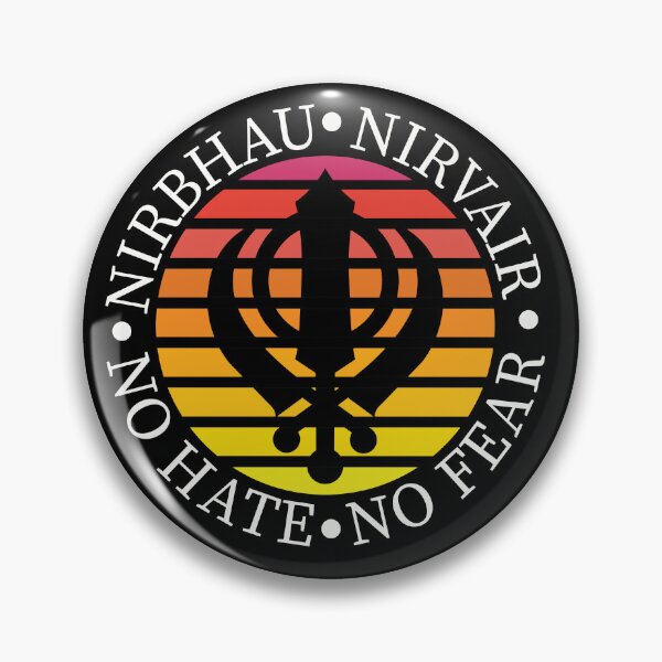 Item preview, Nirbhau Nirvair with khanda on a sunset background designed and sold by mindikr.