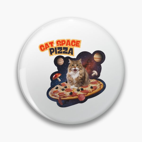 Item preview, Space Cat Pizza – Cosmic Cheesy Delight designed and sold by Vivid Art Zone.