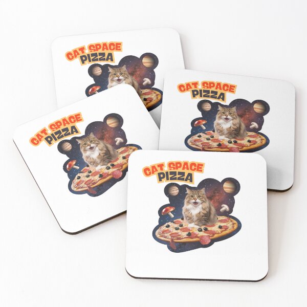 Item preview, Space Cat Pizza – Cosmic Cheesy Delight designed and sold by Vivid Art Zone.