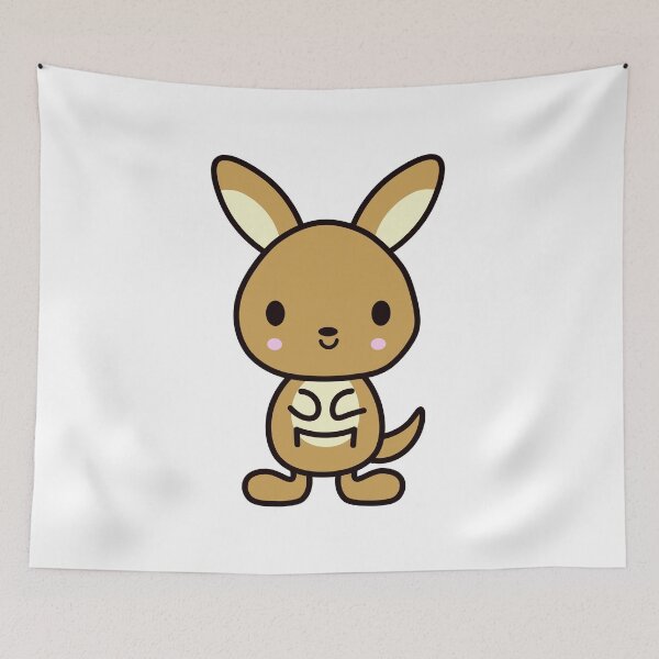 Item preview, Cute Kangaroo Design Kawaii Art designed and sold by mariekawaii.