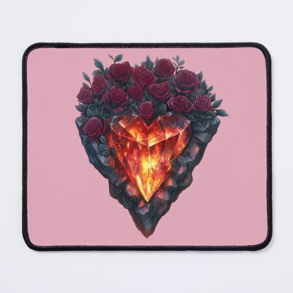 Item preview, Heart-Shaped Red Crystal with Roses in Elegant Floral Design designed and sold by bAIryBarn.