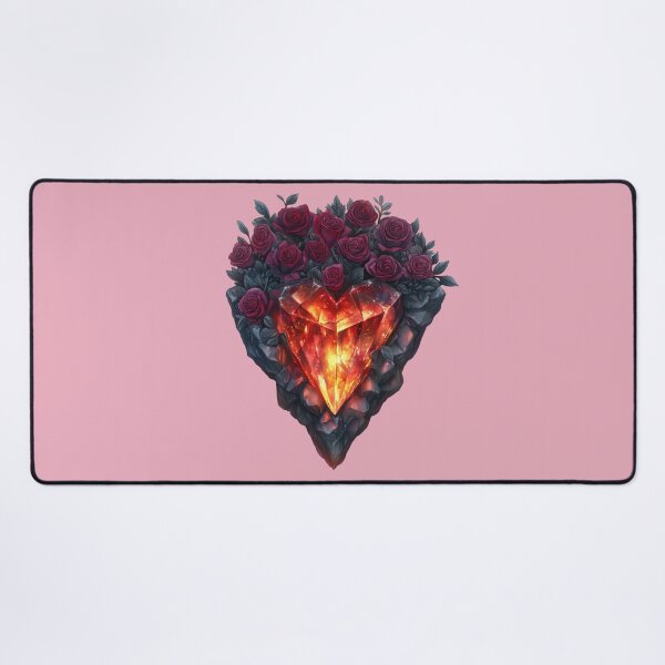 Item preview, Heart-Shaped Red Crystal with Roses in Elegant Floral Design designed and sold by bAIryBarn.