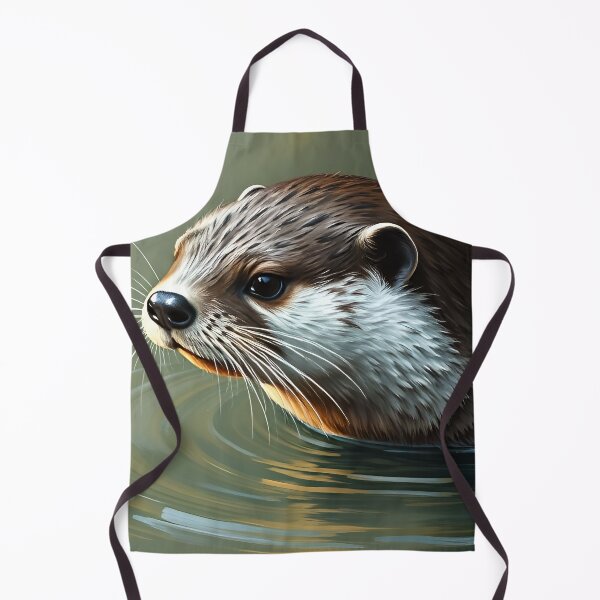 Item preview, River Otter Portrait Oil Painting Style River Animal designed and sold by kakarikihill.
