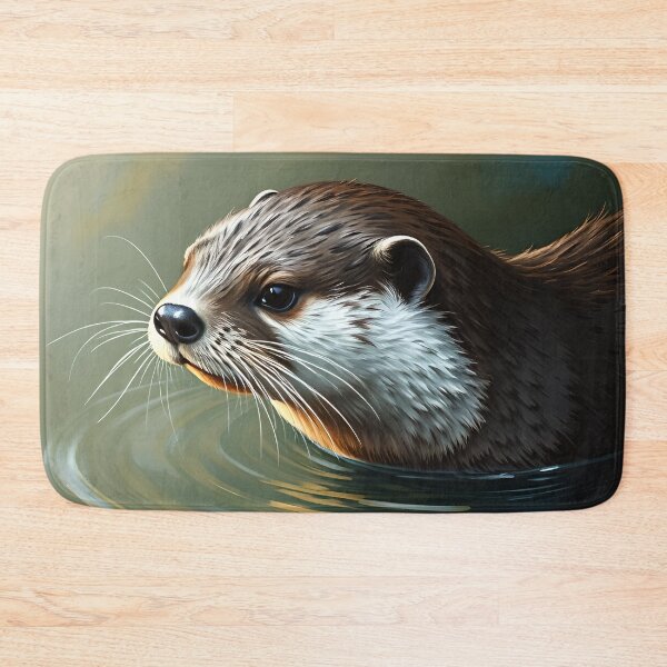 Item preview, River Otter Portrait Oil Painting Style River Animal designed and sold by kakarikihill.