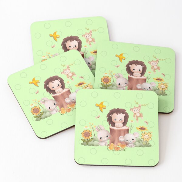 Item preview, Cute Animal Friends -Green Background designed and sold by tomorrowsart.