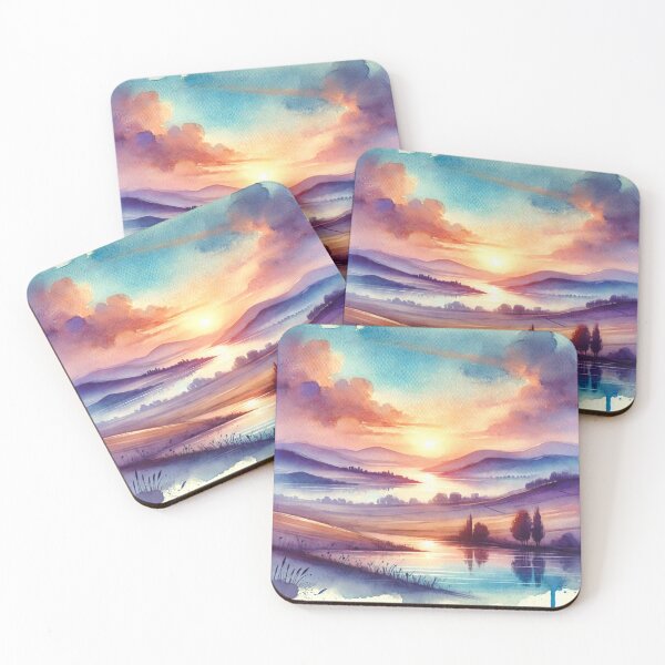 Item preview, Serene Horizons Dreamy Watercolor Landscape designed and sold by OandSDesigns23.