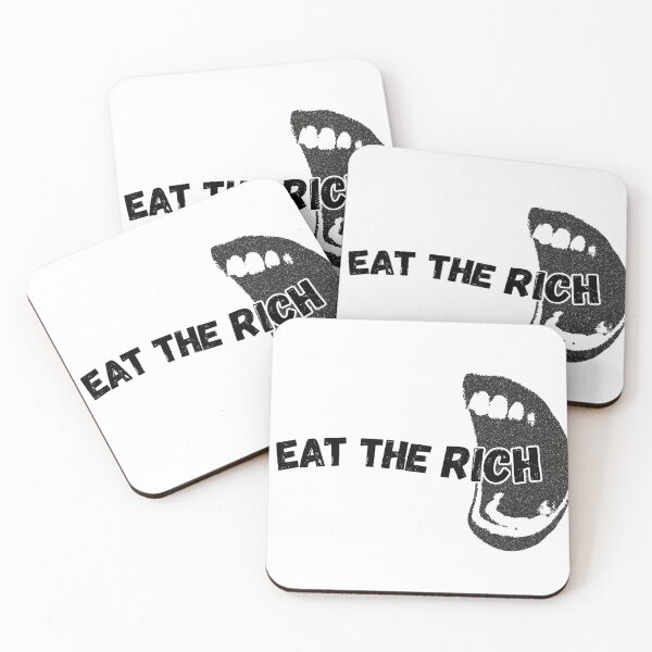 Item preview, Gráfico retro en blanco y negro de Eat the Rich designed and sold by KWZCreates.