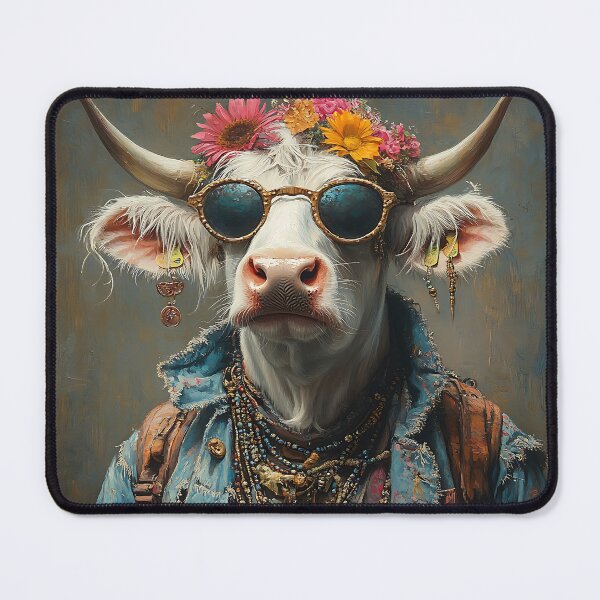 Item preview, 1960's Flower Power Hippie Cow - Animal Art designed and sold by Chrisjeffries24.