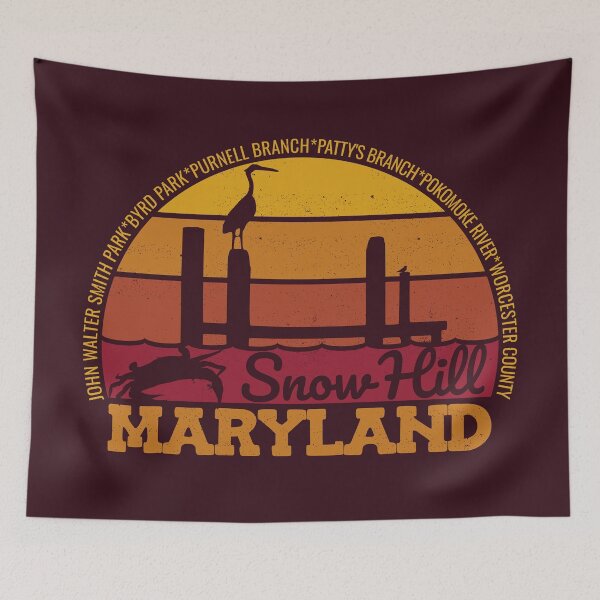 Item preview, Logotipo retro del orgullo local de Snow Hill, Maryland, al atardecer designed and sold by CRHPOD20.