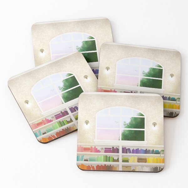 Item preview, Rainbow Library - Bookish Illustration designed and sold by Homebody Hobbyist.