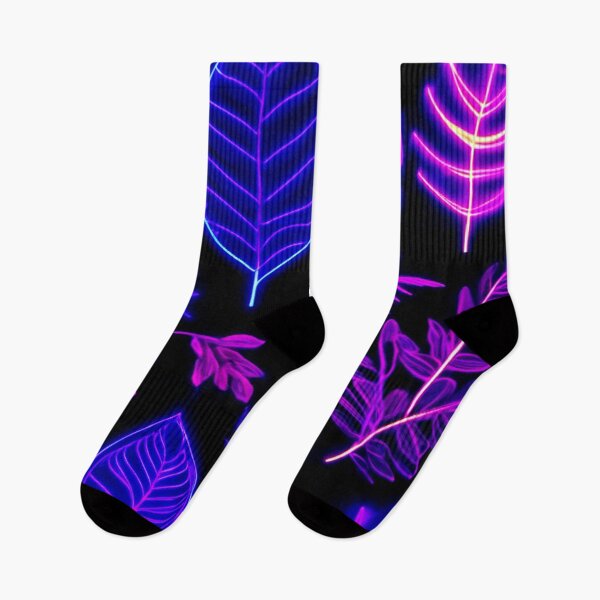 Item preview, Neon Leaves in Pink and Purple Hues designed and sold by Health And Fitness Posts e-Store.