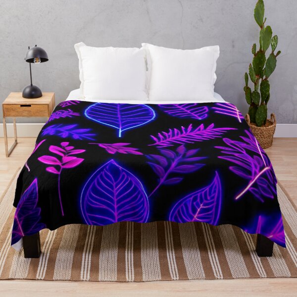 Item preview, Neon Leaves in Pink and Purple Hues designed and sold by Health And Fitness Posts e-Store.