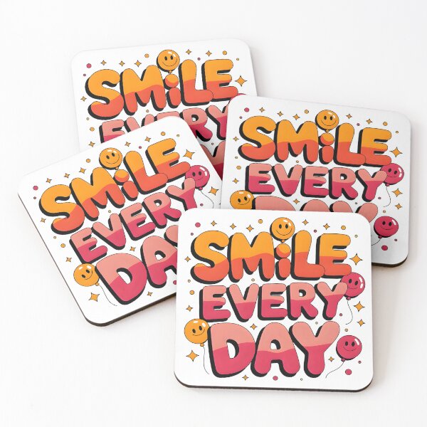 Item preview, Smile Every Day - Happy Typography with Smiley Balloons designed and sold by MOBI-CASE.