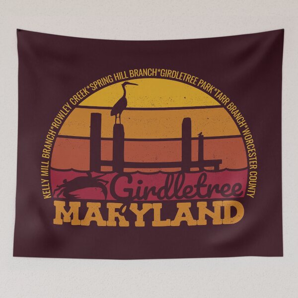 Item preview, Girdletree Maryland Sunset Retro Local Pride Logo designed and sold by CRHPOD20.