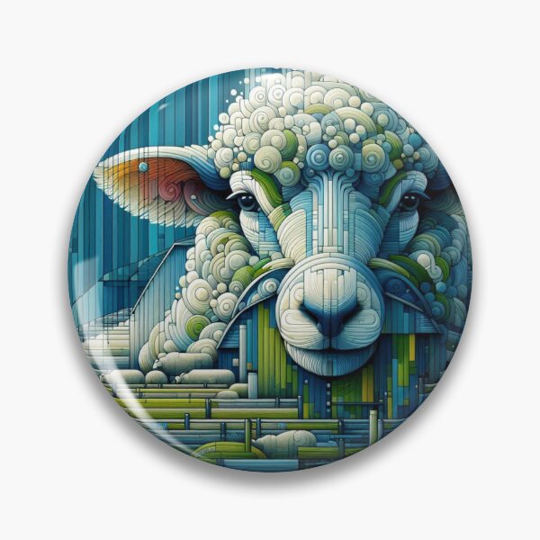Item preview, Blue Curly Sheep with Barn designed and sold by Comicalcreation.
