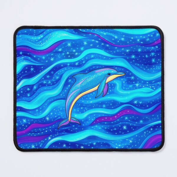 Item preview, Dolphin in Starry Waves Painting designed and sold by MagicalOceanArt.