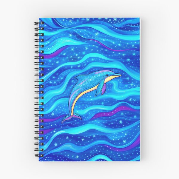 Item preview, Dolphin in Starry Waves Painting designed and sold by MagicalOceanArt.
