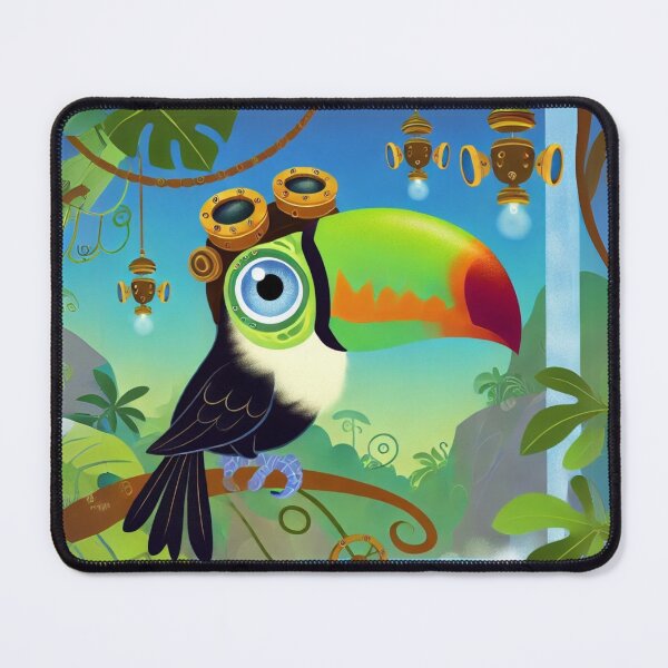 Item preview, Steampunk Keel-Billed Toucan in Jungle designed and sold by Sillytoe.