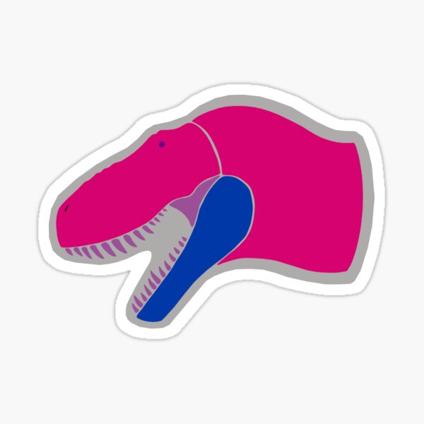 Item preview, Stylized T. rex head (Bi) pink neck designed and sold by JayceTheCC.