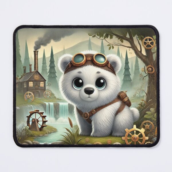 Item preview, Steampunk Kermode Bear in Mystical Forest designed and sold by Sillytoe.