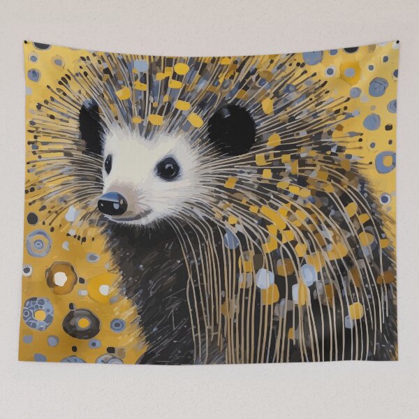 Item preview, Whimsical Hedgehog in Gustav Klimt  designed and sold by Vicky Brago-Mitchell®.