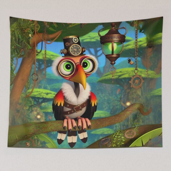 Item preview, Steampunk King Vulture in Jungle designed and sold by Sillytoe.