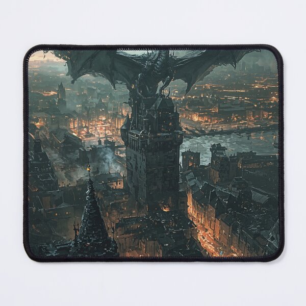 Item preview, The Twilight Dragon Over the Harbor City designed and sold by oanaunciuleanu.