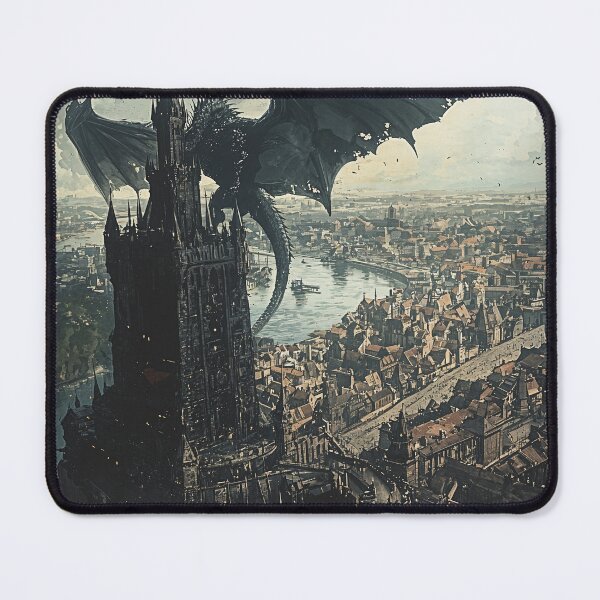 Item preview, The Twilight Dragon Over the Harbor City designed and sold by oanaunciuleanu.
