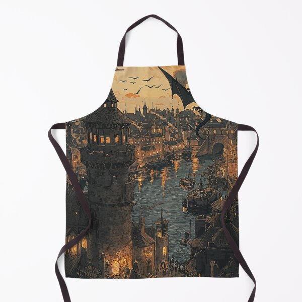 Item preview, The Twilight Dragon Over the Harbor City designed and sold by oanaunciuleanu.