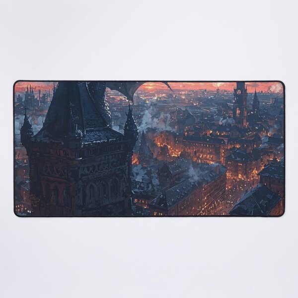 Item preview, The Twilight Dragon Over the Harbor City designed and sold by oanaunciuleanu.