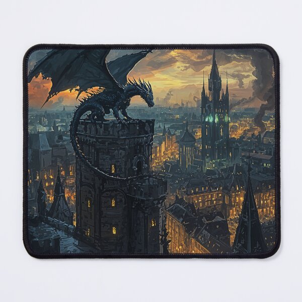 Item preview, The Twilight Dragon Over the Harbor City designed and sold by oanaunciuleanu.