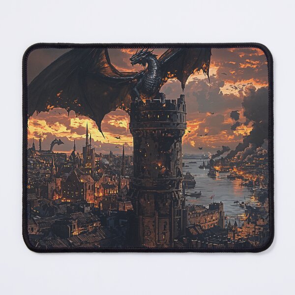 Item preview, The Twilight Dragon Over the Harbor City designed and sold by oanaunciuleanu.