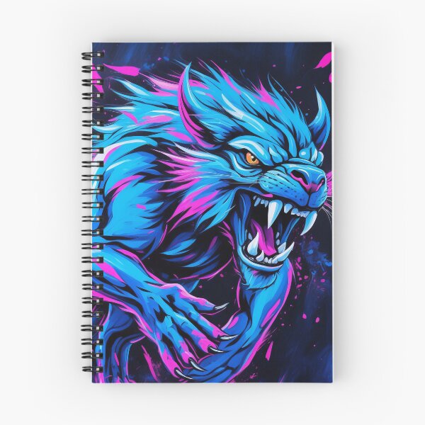 Item preview, Electric Panther Beast  Neon Blue Magenta Digital Art designed and sold by ArtComixHaven.