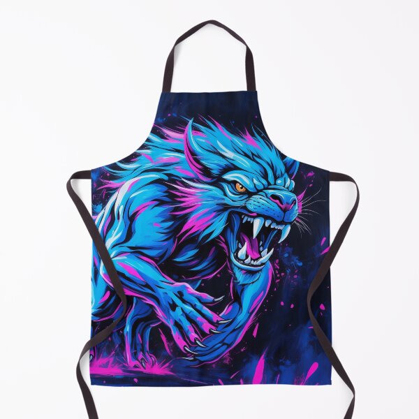 Item preview, Electric Panther Beast Neon Blue Magenta Digital Art designed and sold by ArtComixHaven.