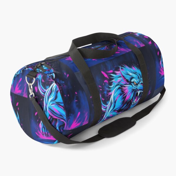Item preview, Electric Panther Beast  Neon Blue Magenta Digital Art designed and sold by ArtComixHaven.