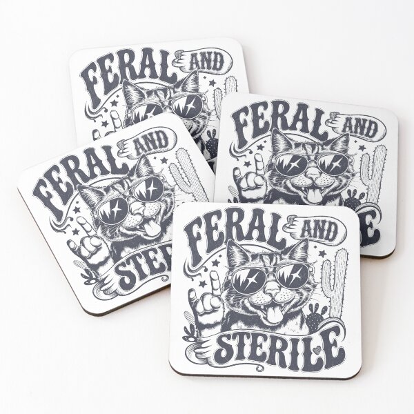 Item preview, Feral and Sterile - Funny Vintage Cat Graphic designed and sold by Beanster-nl.
