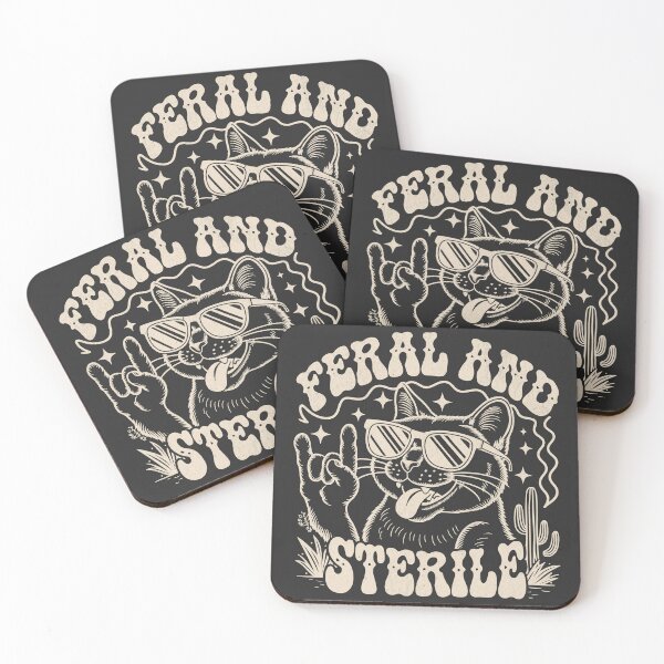 Item preview, Feral and Sterile - Quirky Vintage Cat Graphic designed and sold by Beanster-nl.