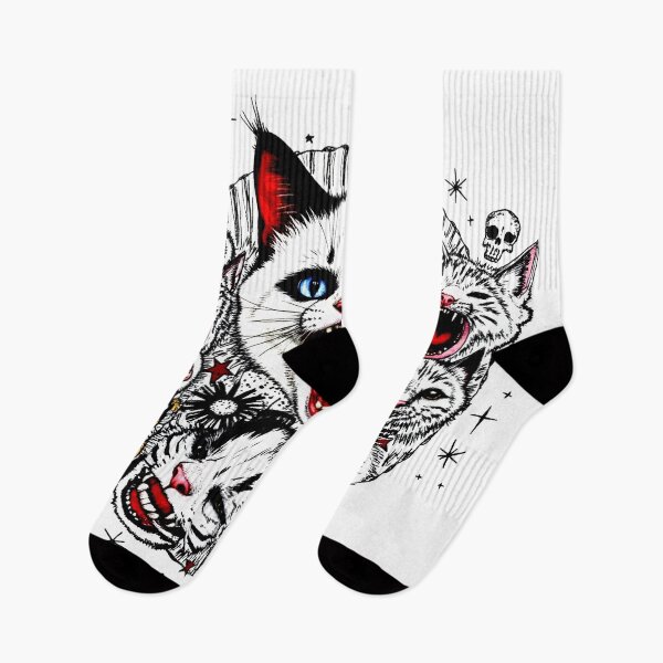 Item preview, Crazy cute funny cats in japan style manga anime ink drawing designed and sold by VonKalt.