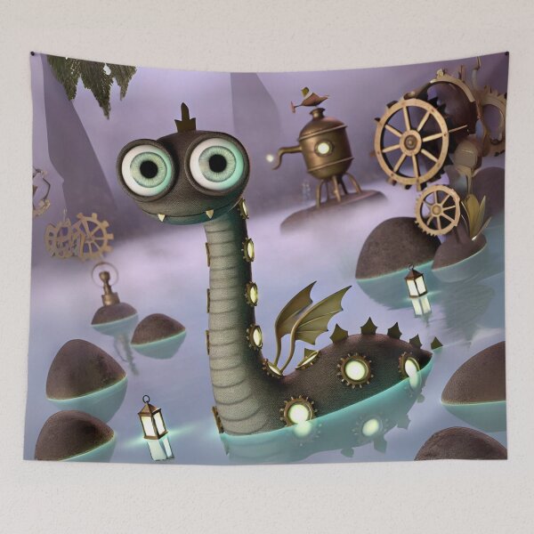 Item preview, Steampunk Loch Ness Monster Fantasy designed and sold by Sillytoe.
