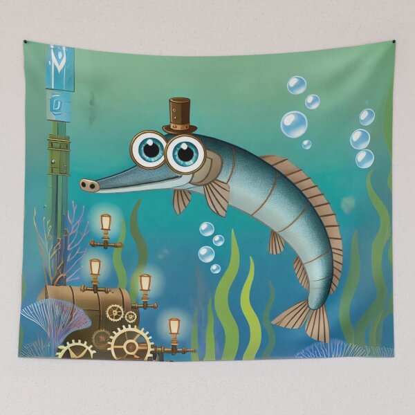 Item preview, Steampunk Longnose Gar Underwater Adventure designed and sold by Sillytoe.